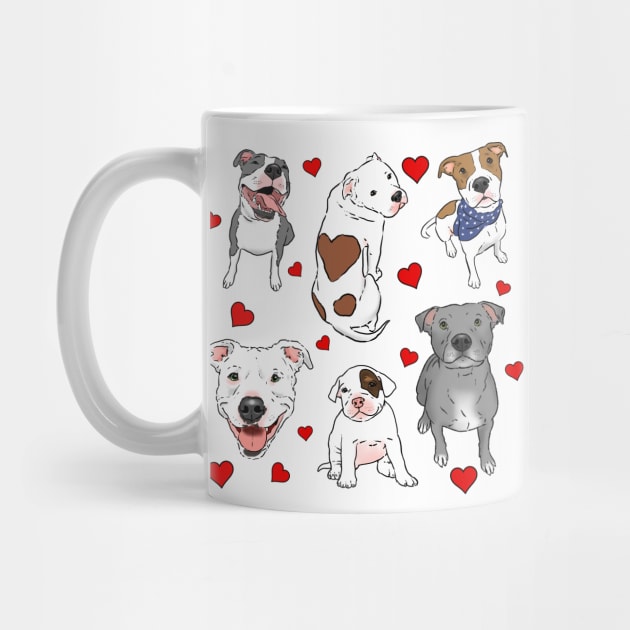 Cute Pitbulls and Hearts Collage by sockdogs